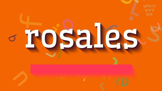 How to say "rosales"! (High Quality Voices) смотреть онлайн