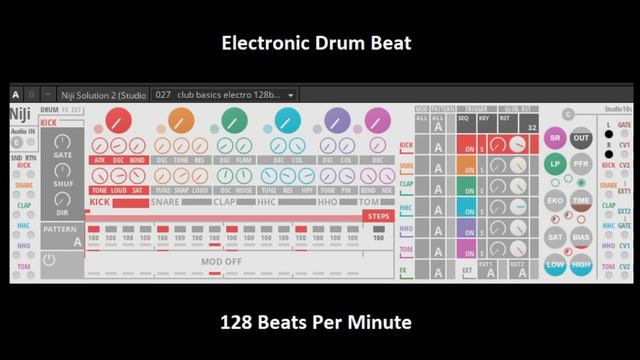 Club Basics Electro Electronic Drum Machine Beat 128bpm смотреть онлайн