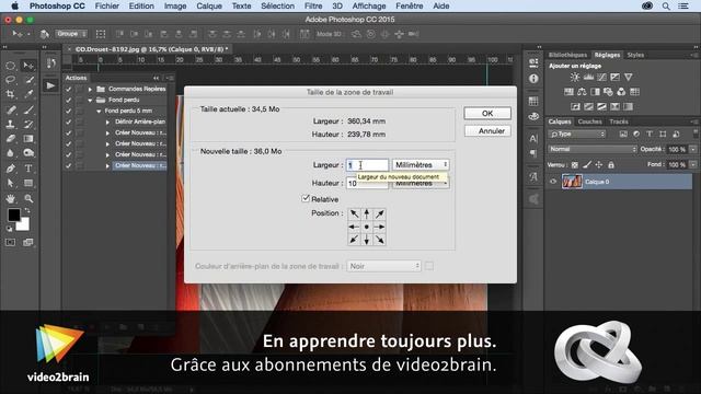 Tutoriel Photoshop CC : Ajouter du fond perdu à une image | video2brain.com смотреть онлайн