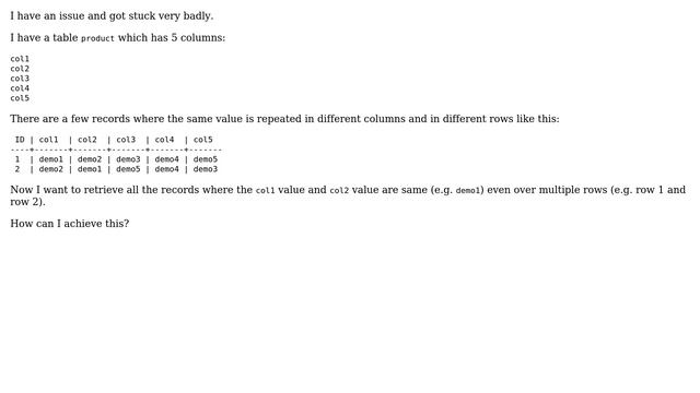 Databases: Fetch 2 different columns same data in 2 different rows смотреть онлайн