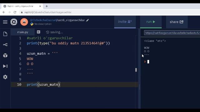 12. Satrli o'zgaruvchilar (Python VideoDarslar) смотреть онлайн