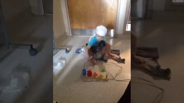 Autistic 2yr old playing with color stacker смотреть онлайн
