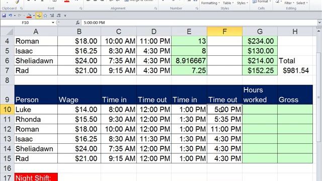 Office 2010 Class #31: Excel Time Number Format & Payroll Time Sheet Calculations смотреть онлайн