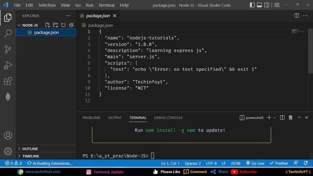 Package JSON File In Detail | learn nodejs | Node Express js Tutorial смотреть онлайн