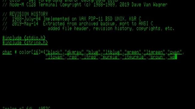 Node-M C128 Terminal Emulator Demo смотреть онлайн