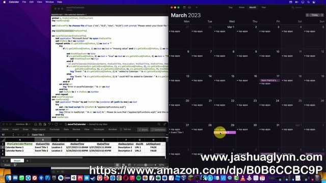 AppleScript, AppleScript++, AppleScriptpp, add events to calendar with a Excel table script, adding смотреть онлайн