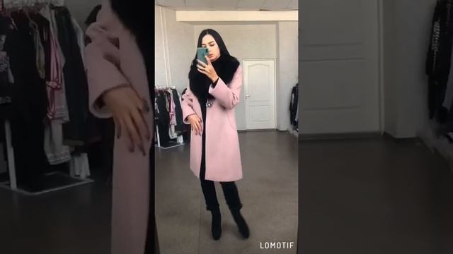 Женское розовое пальто с натуральным мехом Турция смотреть онлайн