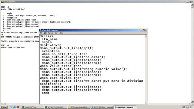 EXCEPTIONS IN ORACLE смотреть онлайн