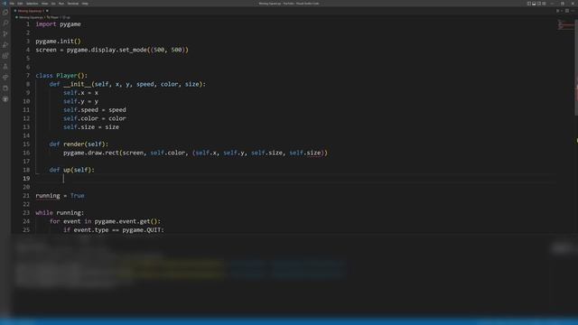 Making a Moving Square in Pygame смотреть онлайн