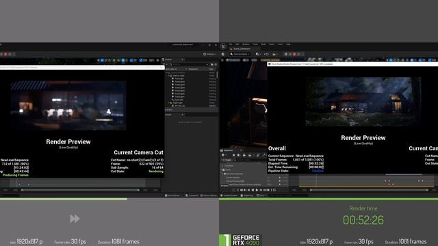 Unreal Engine 5 Rendering Speed Test On RTX 4090 Vs RTX3090 | Unreal Engine Render Farm | IRender