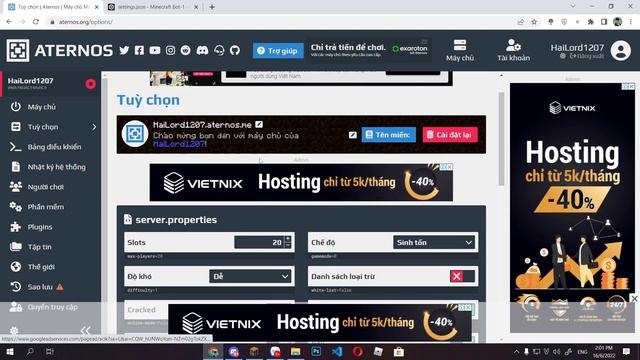 Cách Tạo Server Aternos Hoạt Động 24/24 Không Bao Giờ Tắt Bằng Bot Minecraft | H2N GAMING смотреть онлайн