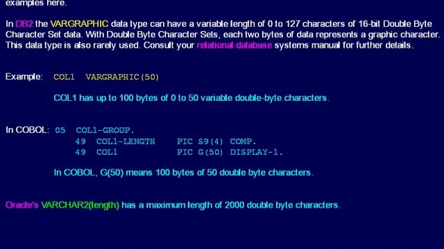 SQL 050 Data Types, BLOB Binary Large Object, VARGRAPHIC смотреть онлайн