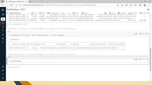 Working with Avro format files in PySpark| Using DataFrame APIs | Using spark.sql commands смотреть онлайн