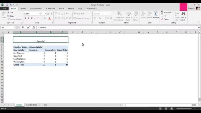 Excel 2016 Create Pivot table Simple Report смотреть онлайн