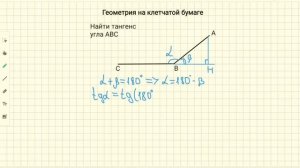 Как найти тангенс угла на клетчатой бумаге - часть 2