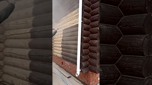 Обработка сруба пескоструйной шлифовкой смотреть онлайн