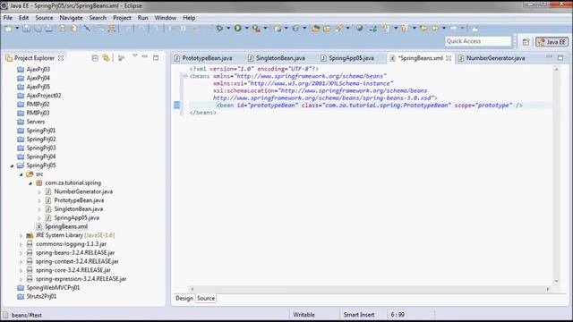Spring (Tutorial 05 - Singleton and Prototype Bean Scopes) смотреть онлайн