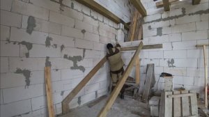 Лестница из бетона. Выставляю опалубку.