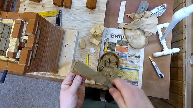 14,15 ряд Банной печь 4х4 кирпича с футеровкой топливника и колпака из печного конструктора. смотреть онлайн