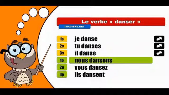 Изучение французского языка сопряжения # Danser # Indicatif présent смотреть онлайн