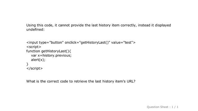 HTML : Javascript get last history unsuccessful смотреть онлайн