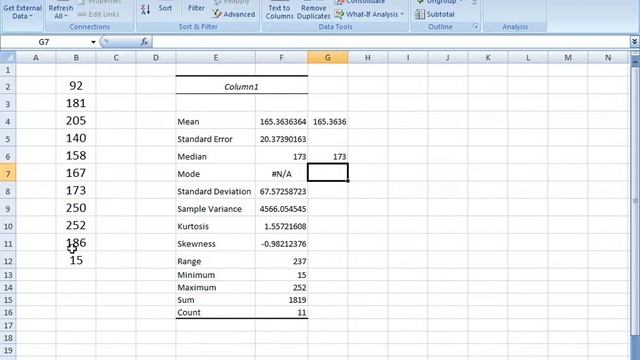Summary statistics for ungrouped data and comparison for consistency using MS-Excel. смотреть онлайн