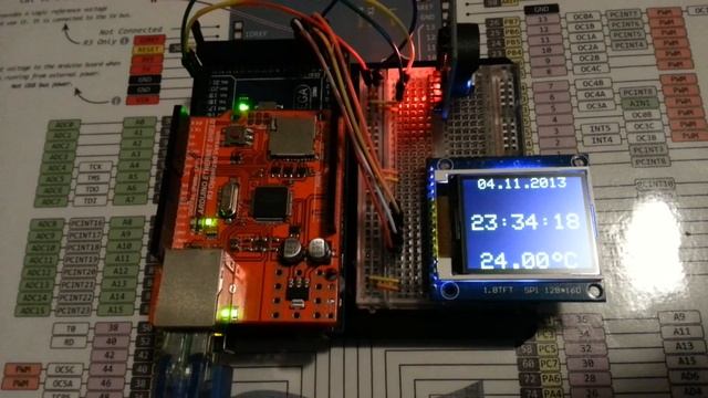 Arduino Mega 2560 R3 + Ethernet Shield R3 + DS3231 (I²C) + 1.8" TFT (SPI) ~ Česky & English ᴴᴰ смотреть онлайн