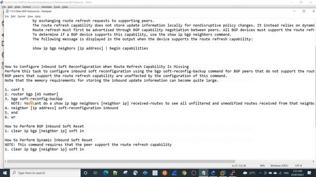 BGP Soft Reconfiguration and BGP Route Refresh смотреть онлайн
