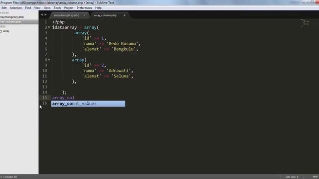 Tutorial Array Dalam PHP Array column смотреть онлайн