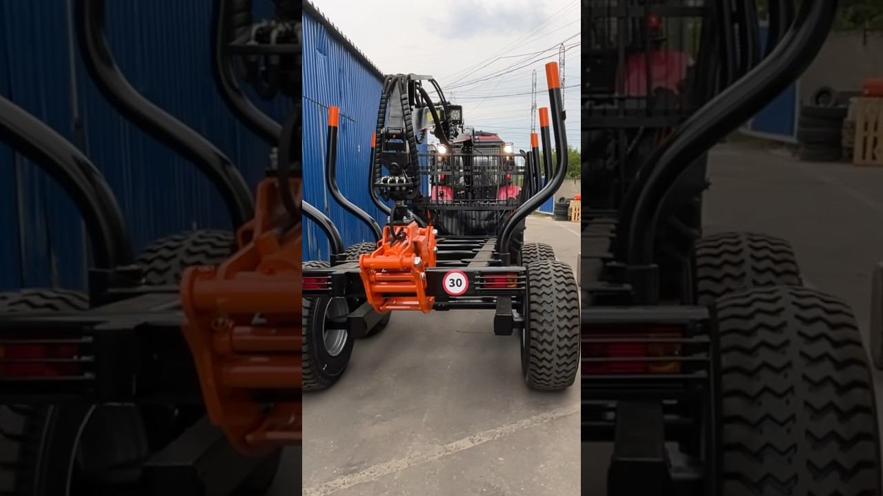 Мул с лесным прицепом #фермер #лесозаготовка #лесовоз #манипулятор #tractor #shorts смотреть онлайн