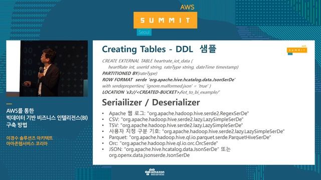AWS를 통한 빅데이터 기반 비즈니스 인텔리전스(BI) 구축 방법 - 이경수 솔루션즈 아키텍트(AWS 코리아) смотреть онлайн