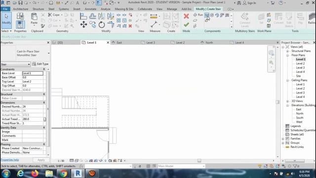 Revit Architecture Tutorials Staircase 1 2 смотреть онлайн