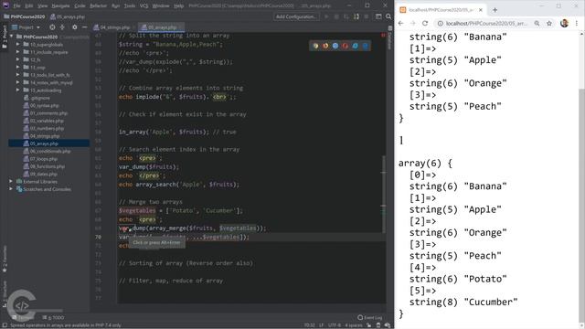 Arrays & Array functions | PHP for Beginners - Part 7 смотреть онлайн