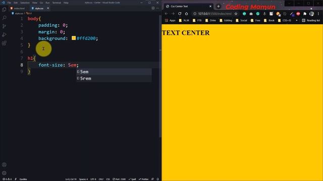 CSS Center text Horizontal and Vertical || HTML & CSS || By Coding Mamun смотреть онлайн