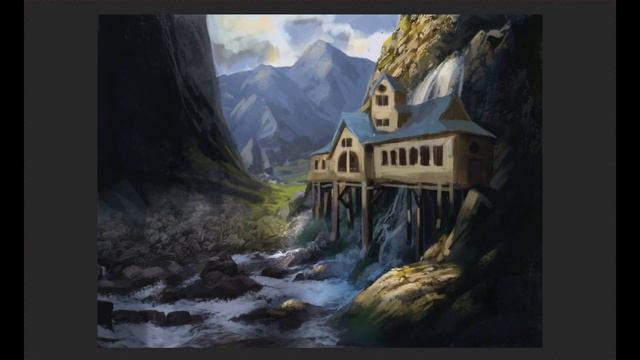 Photoshop Speedpaint - Cascading Villa fantasy concept art смотреть онлайн