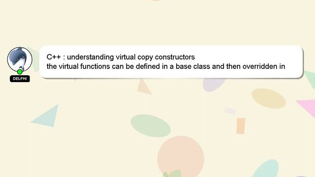 C++ : understanding virtual copy constructors смотреть онлайн