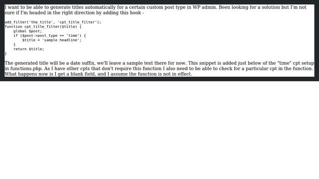 Wordpress: Auto create post title in admin смотреть онлайн