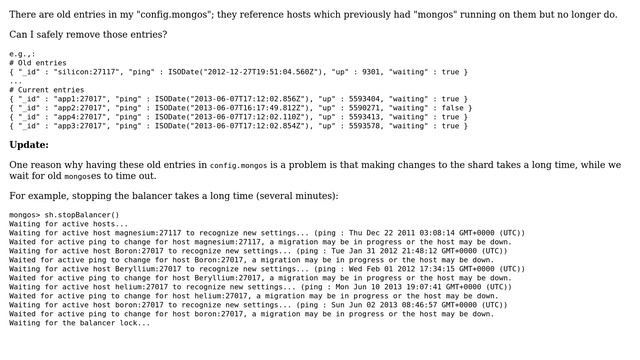 Databases: Is it safe to remove an entry in a "config.mongos" MongoDB collection? (2 Solutions!!) смотреть онлайн