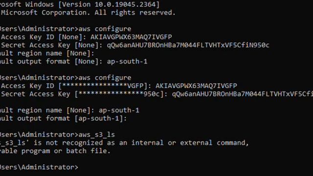 Administrator  C  Windows System32 CMD Exe   Aws  Configure