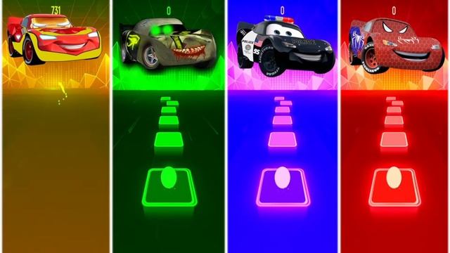 Cars Team Ramone - Miss Fritter - Sally Carrera - Lightning McQueen | Tiles Hop EDM Rush