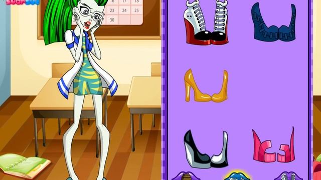 Игры одевалки Монстр Хай ( Mad Science Cleo and Ghoulia) смотреть онлайн