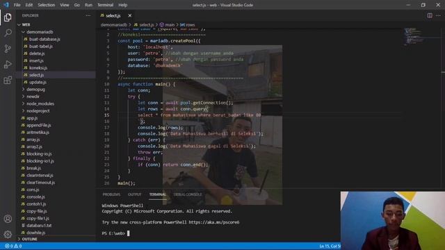 #44 - Seleksi data pada MariaDB dengan Node.js смотреть онлайн