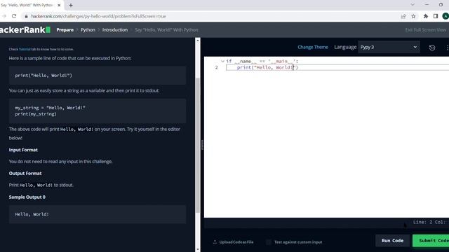 #Hackerrank solution explanation #python #problem 1 say "Hello, World!",#coding #cse #python смотреть онлайн