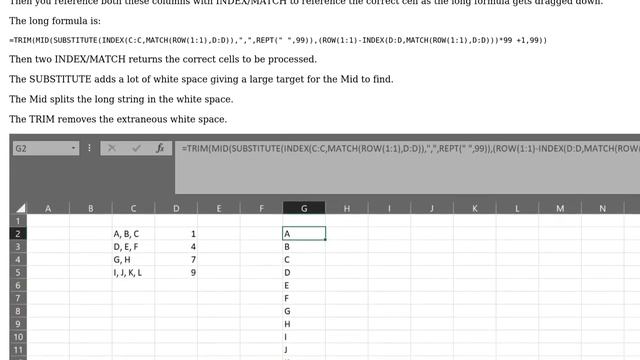 Excel - Formula based transpose from comma separated values to individual rows (2 Solutions!!) смотреть онлайн
