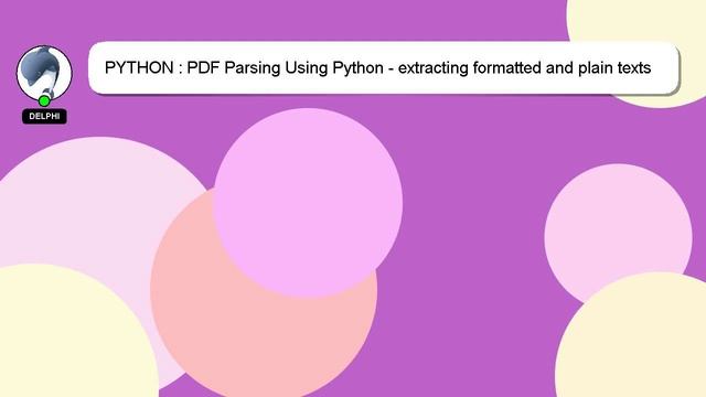 PYTHON : PDF Parsing Using Python - extracting formatted and plain texts смотреть онлайн