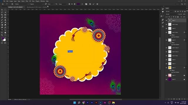 Raksha Bandhan Social Media Post Design in Photoshop | Raksha Bandhan Poster Design Tutorial смотреть онлайн