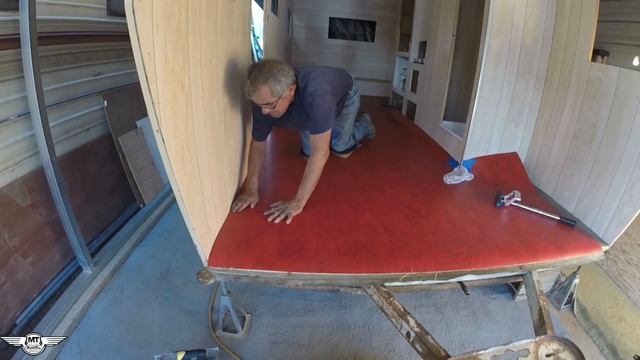 V-Log #10 | 1966 Super Shasta Vintage Trailer | Sheet Marmoleum Floor Install