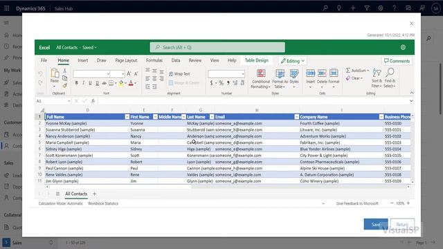 Open and work on Dynamics 365 list data in Excel Online смотреть онлайн
