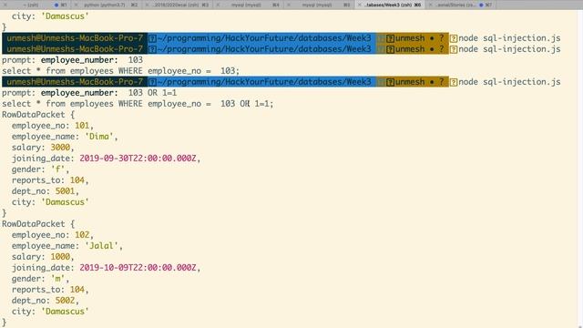 Databases Week #3, Part #3 SQL injection смотреть онлайн