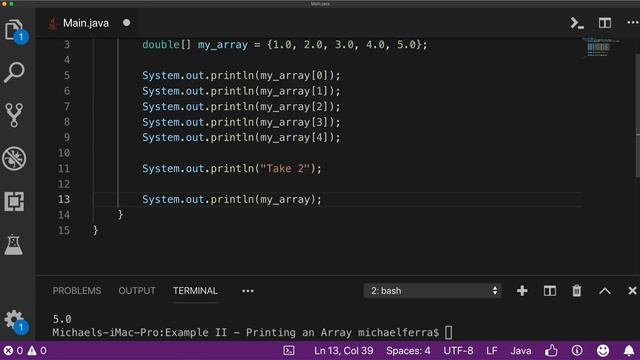 Java - 5.1 - Example II - Printing Arrays смотреть онлайн